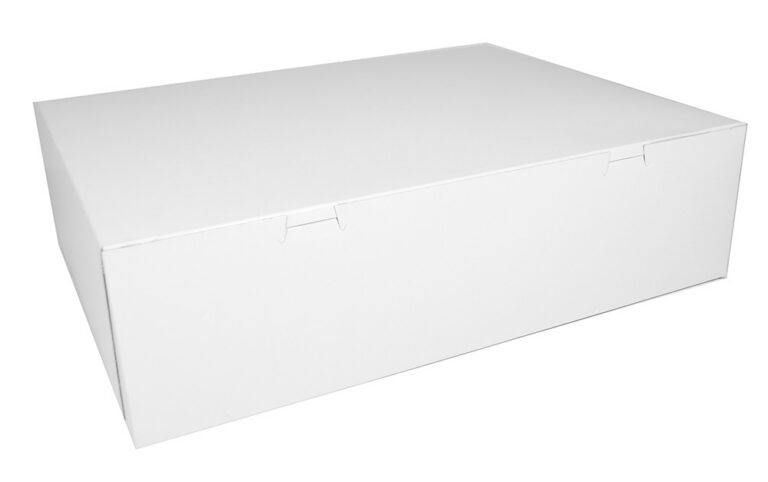 18.5X14.5X5 Half Sheet White Bakery Box