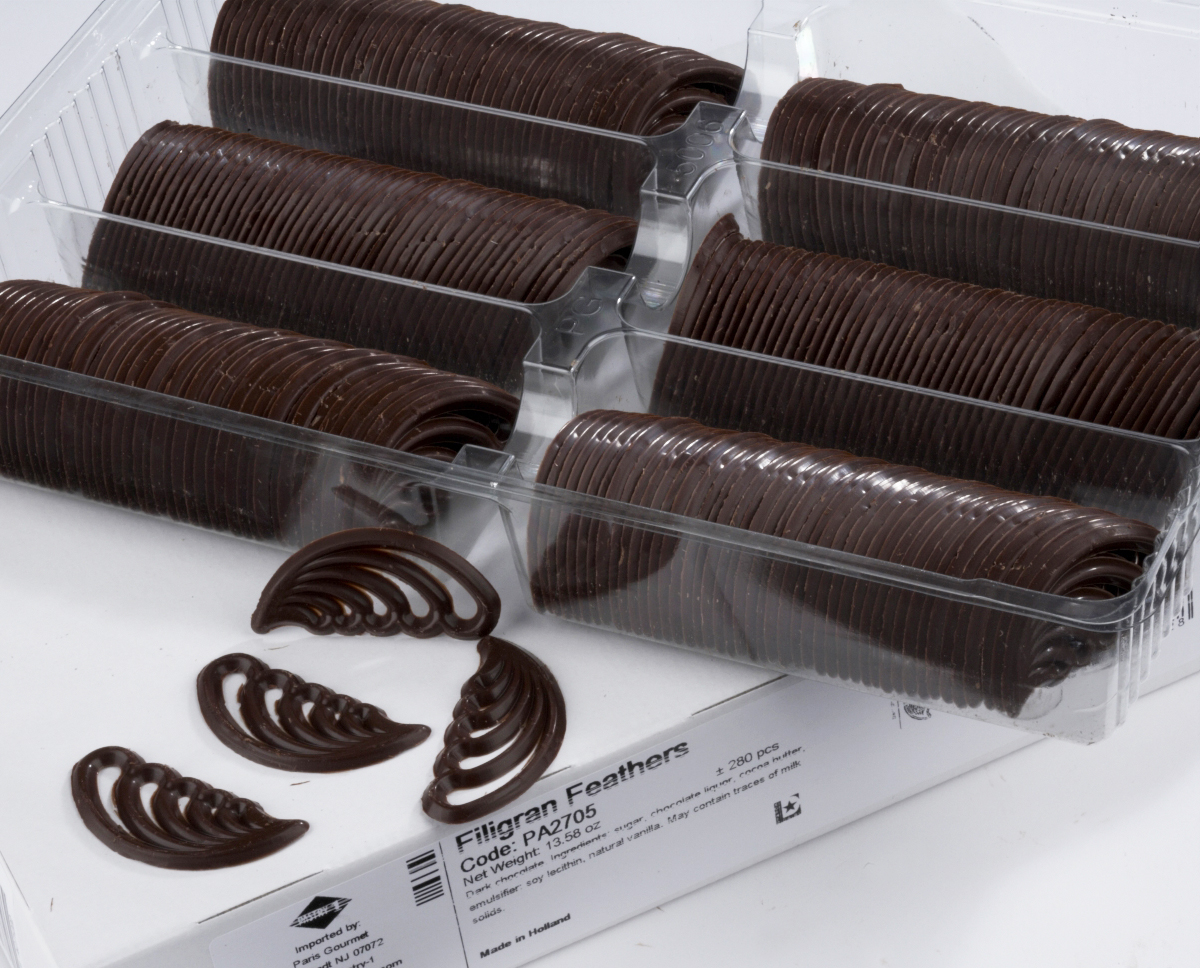 Dark Chocolate Feather Decoration