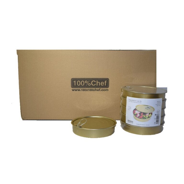 Round Gold Tin Can XL With Lid (Retail Pack)