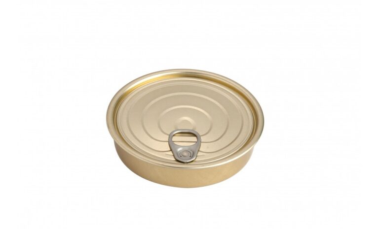 Round Gold Tin Can XL With Lid