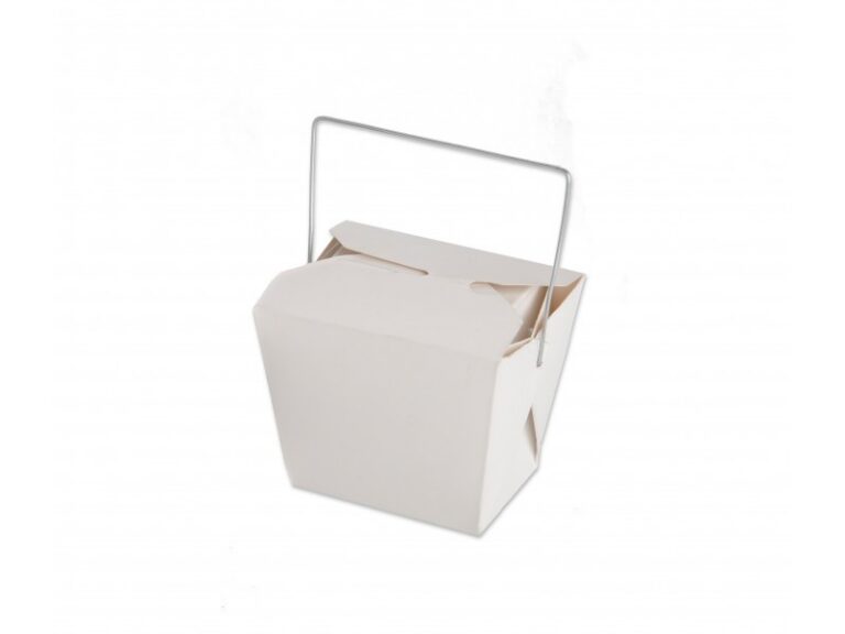 White Mini XL Noodle Box With Handle