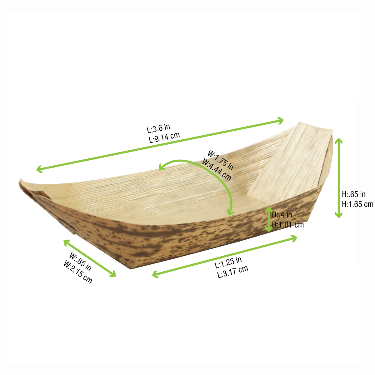 Spotted Bamboo Boat 3.5" - Image 2
