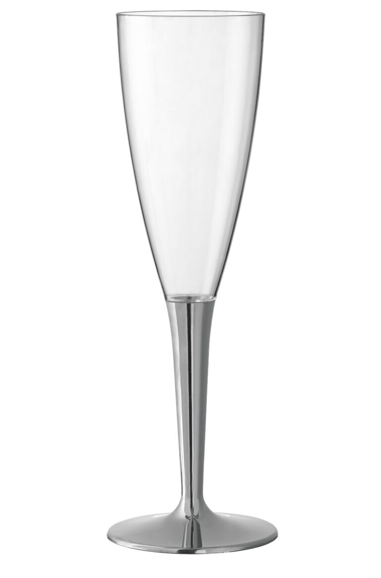 Flute Glass Metal Colored Bottom
